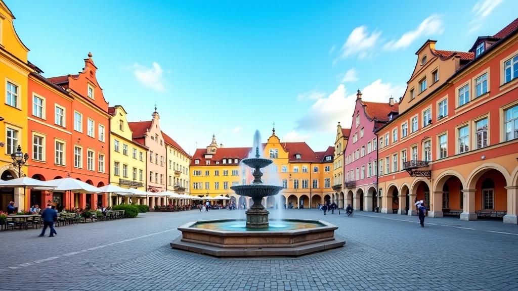 Telčské náměstí s historickými budovami a barevnými fasádami